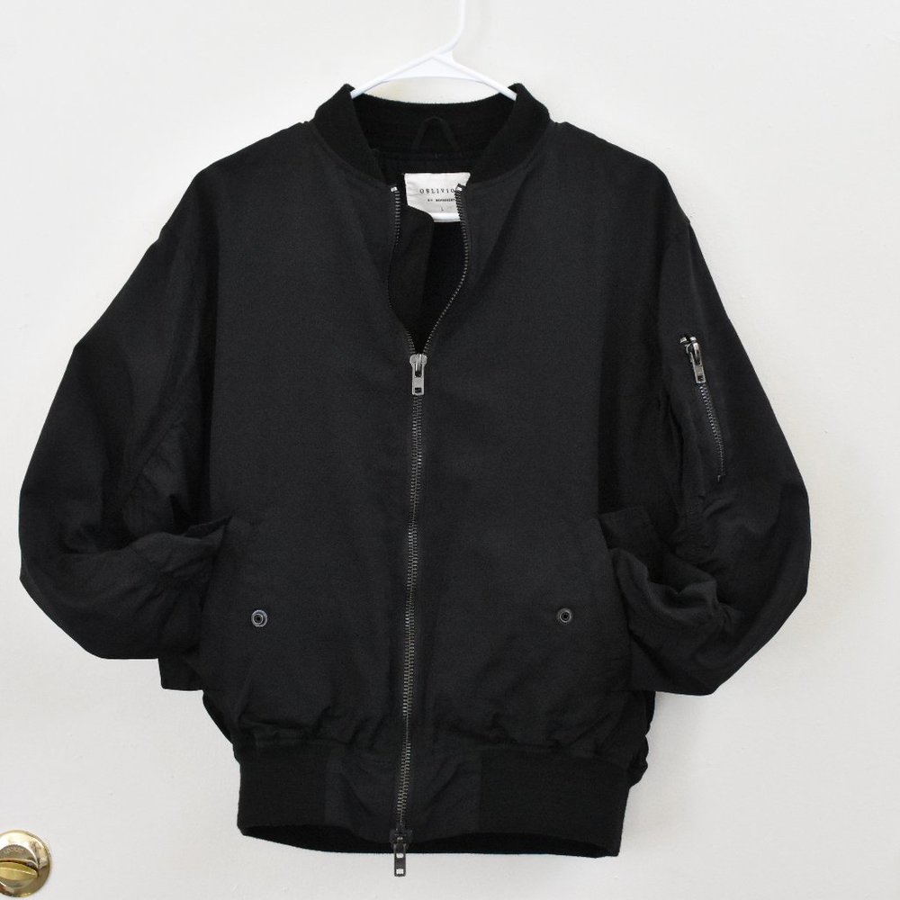 Men's Oblivion Represent Bomber Jacket Removable Straps Coat Black SZ: Large